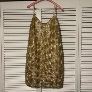 Trina Turk Gold Beaded Mini Dress